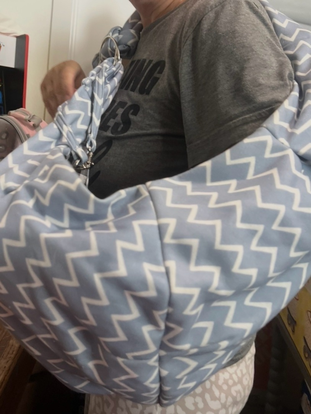 Light Blue Zigzag Shoulder Bag - Unbranded